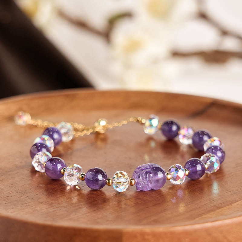 Buddha Stones Natural Amethyst Pixiu Crystal Balance Bracelet - image 2