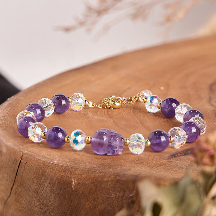 Buddha Stones Natural Amethyst Pixiu Crystal Balance Bracelet - image 1