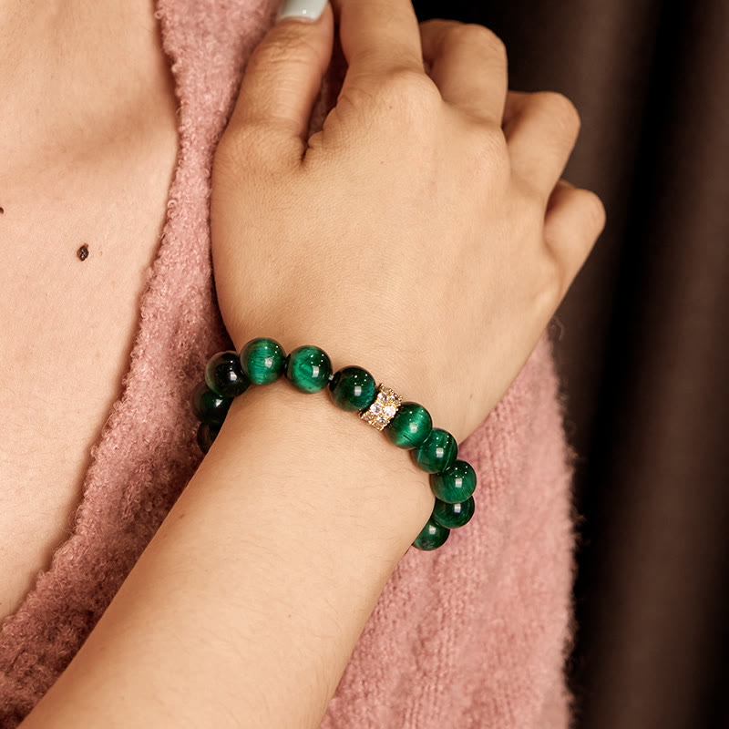 Buddha Stones Green Tiger Eye Positive Bracelet - image 5