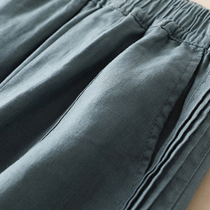 Buddha Stones Casual Plain Color Side Pleats Rayon Women's Wide Leg Pants With Pockets - image 9
