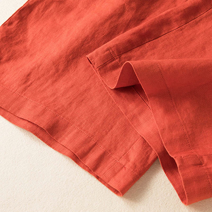 Buddha Stones Casual Solid Color Cotton Linen Women's Wide Leg Pants With Pockets - image 8