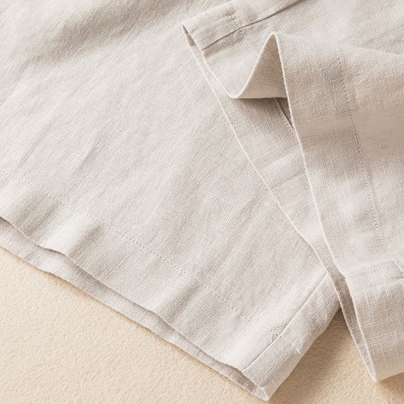 Buddha Stones Casual Solid Color Cotton Linen Women's Wide Leg Pants With Pockets - image 27