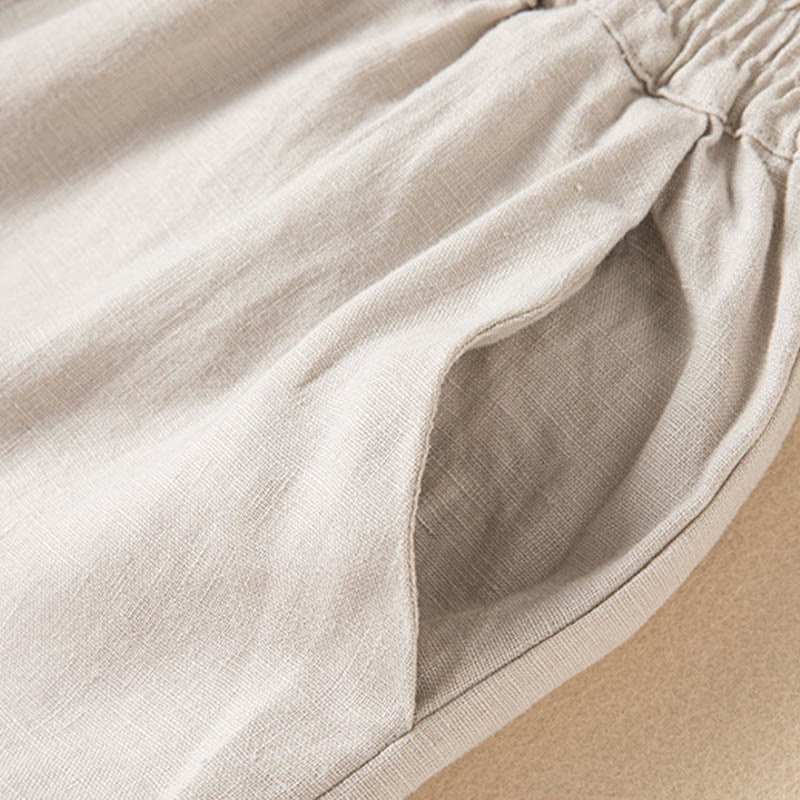 Buddha Stones Casual Solid Color Cotton Linen Women's Wide Leg Pants With Pockets - image 24