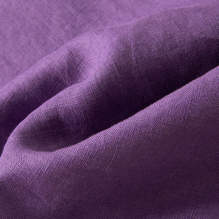 Buddha Stones Casual Solid Color Cotton Linen Women's Wide Leg Pants With Pockets - image 14