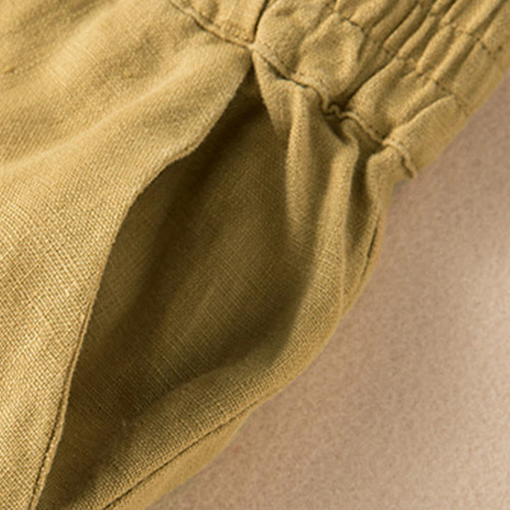 Buddha Stones Casual Solid Color Cotton Linen Women's Wide Leg Pants With Pockets - image 30