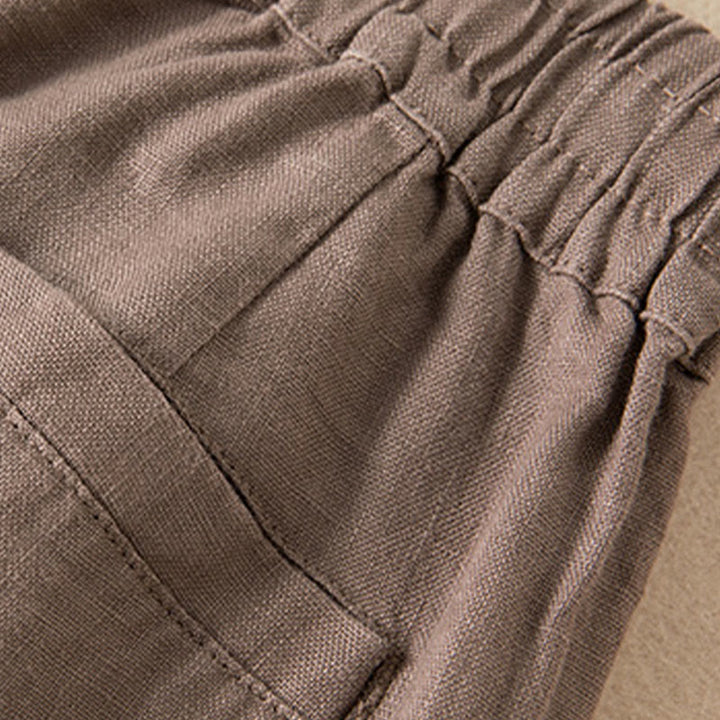 Buddha Stones Casual Solid Color Cotton Linen Women's Wide Leg Pants With Pockets - image 19