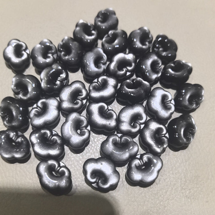 Buddha Stones Natural Silver Sheen Obsidian Auspicious Clouds Protection Soothing Necklace Pendant - image 3