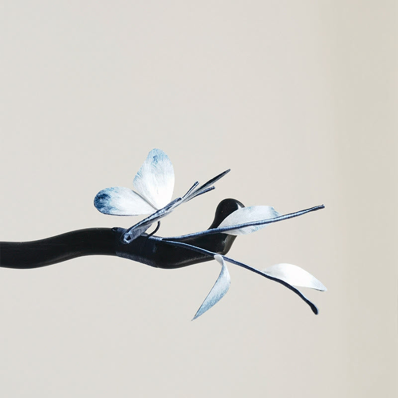 Buddha Stones Handmade Velvet Flower Mulberry Silk Butterfly Brooch Hairpin - image 13