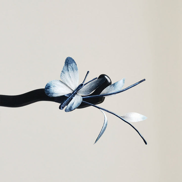 Buddha Stones Handmade Velvet Flower Mulberry Silk Butterfly Brooch Hairpin - image 12