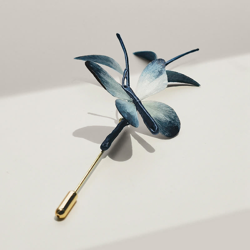 Buddha Stones Handmade Velvet Flower Mulberry Silk Butterfly Brooch Hairpin - image 1