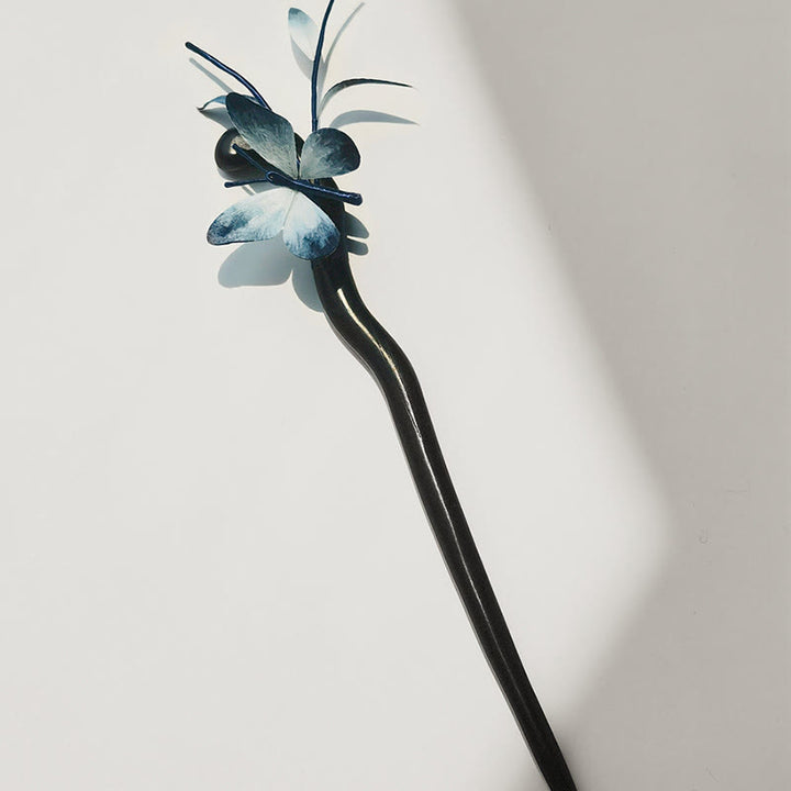 Buddha Stones Handmade Velvet Flower Mulberry Silk Butterfly Brooch Hairpin - image 8