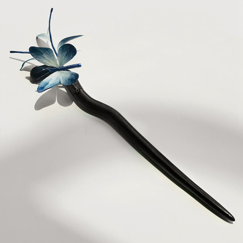 Buddha Stones Handmade Velvet Flower Mulberry Silk Butterfly Brooch Hairpin - image 7