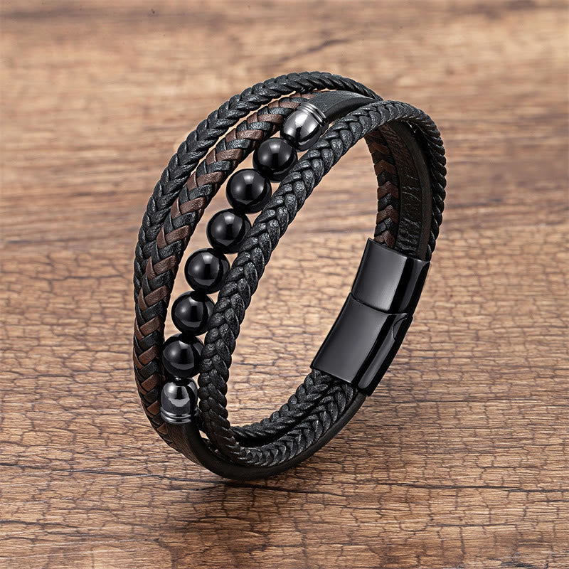 Buddha Stones "Wishing You Protection and Strength" Black Onyx Bracelet Includes Gift Message Card - image 1