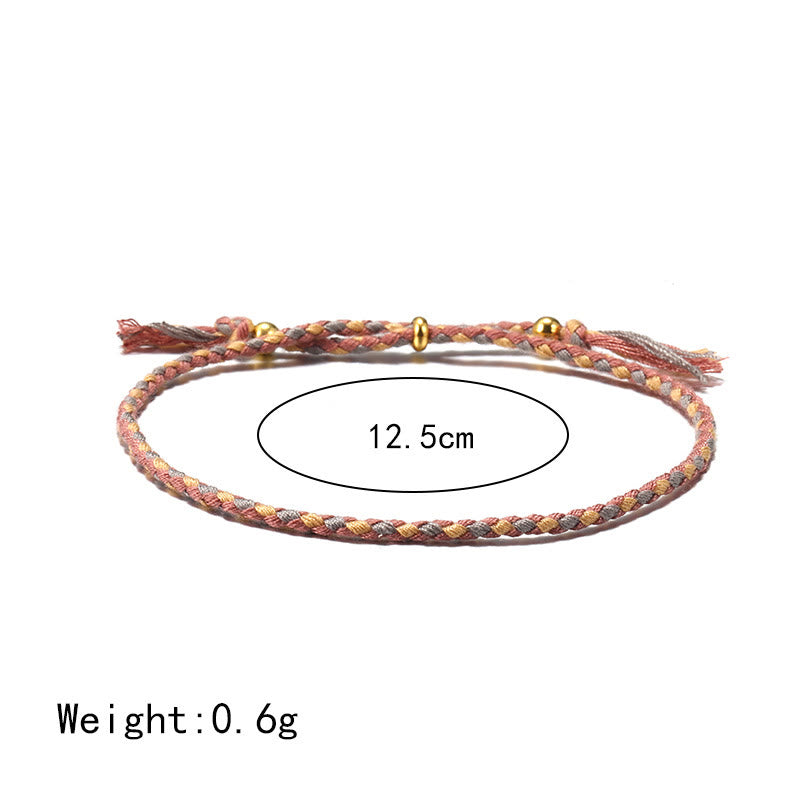 Buddha Stones Handmade Colorful Rope Braided Tassel Adjustable Harmony Bracelet - image 2