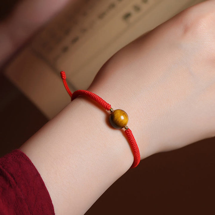 Buddha Stones Handmade Tiger Eye Bead Luck Protection Rope Bracelet - image 4
