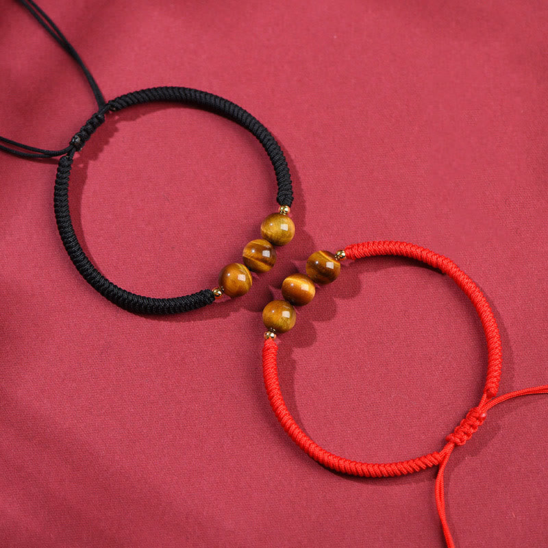 Buddha Stones Handmade Tiger Eye Bead Luck Protection Rope Bracelet - image 16