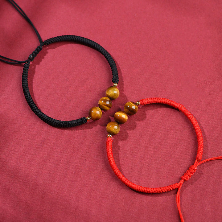 Buddha Stones Handmade Tiger Eye Bead Luck Protection Rope Bracelet - image 16