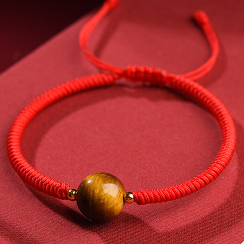 Buddha Stones Handmade Tiger Eye Bead Luck Protection Rope Bracelet - image 3