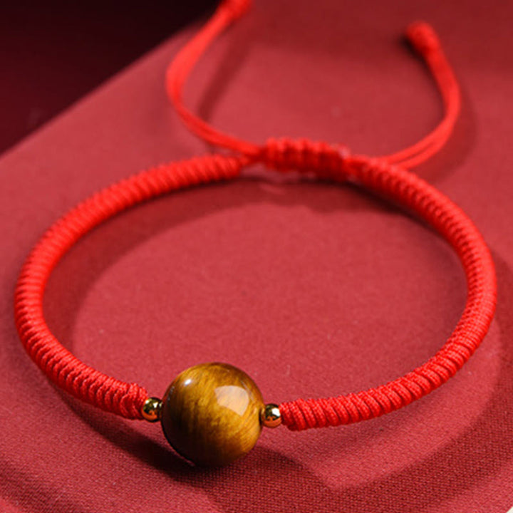 Buddha Stones Handmade Tiger Eye Bead Luck Protection Rope Bracelet - image 3