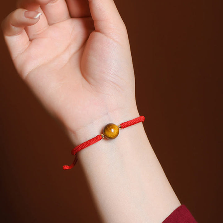 Buddha Stones Handmade Tiger Eye Bead Luck Protection Rope Bracelet - image 7