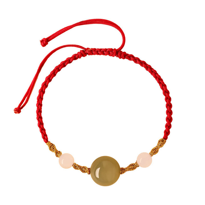 Buddha Stones Hetian Jade Black Onyx Red Agate Bead Luck Braided Bracelet - image 17