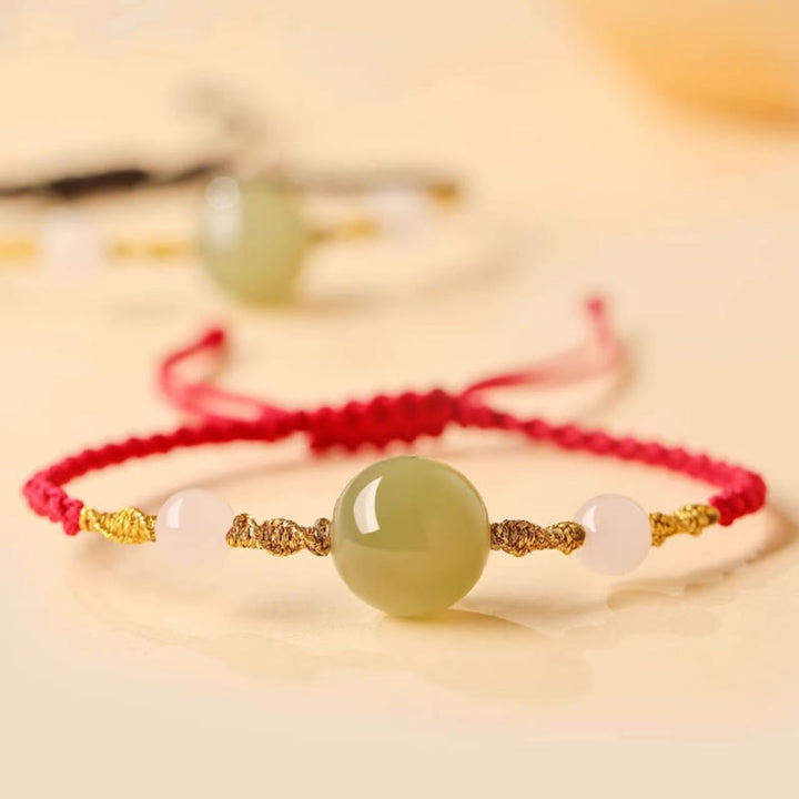 Buddha Stones Hetian Jade Black Onyx Red Agate Bead Luck Braided Bracelet - image 12