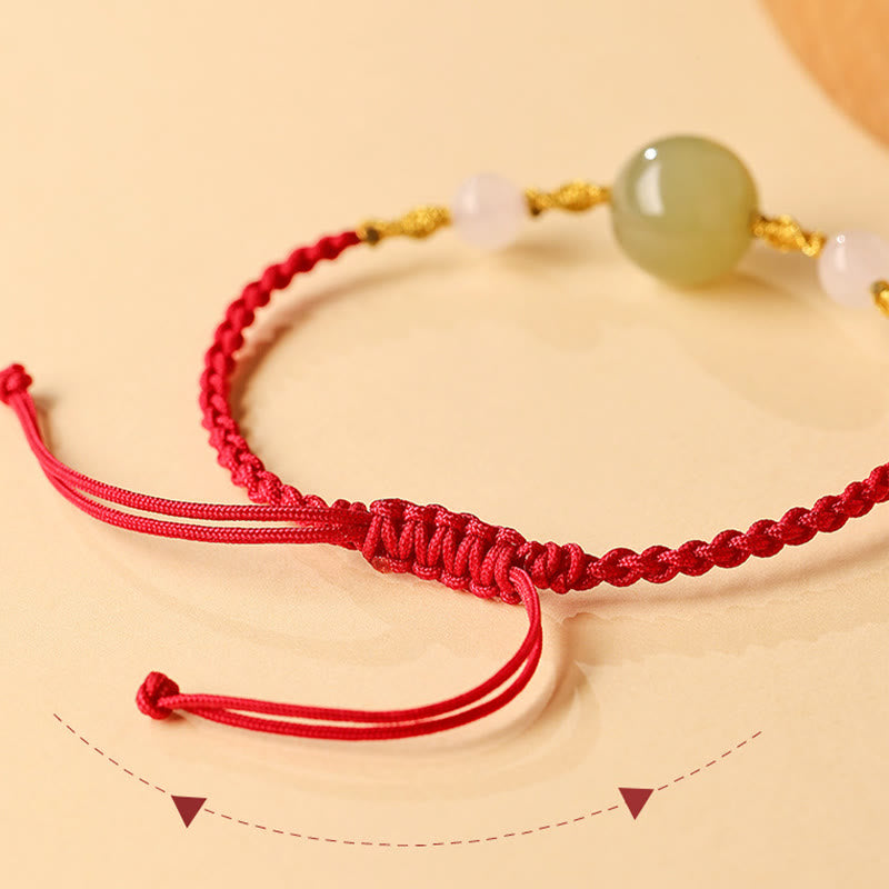 Buddha Stones Hetian Jade Black Onyx Red Agate Bead Luck Braided Bracelet - image 11