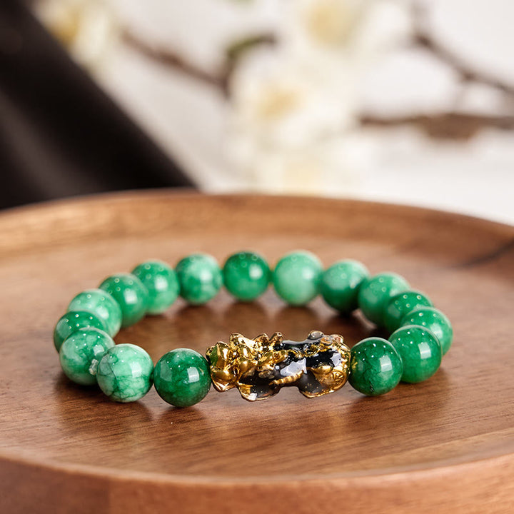 Buddha Stones FengShui PiXiu Jade Protection Bracelet - image 1