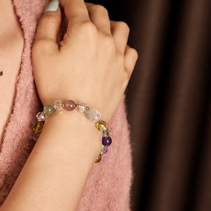 Buddha Stones PiXiu White Crystal Citrine Green Strawberry Quartz Amethyst Luck Bracelet - image 2
