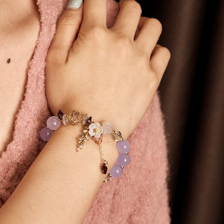 Buddha Stones Blue Crystal Amethyst Sun Stone Green Aventurine Healing Bracelet - image 23