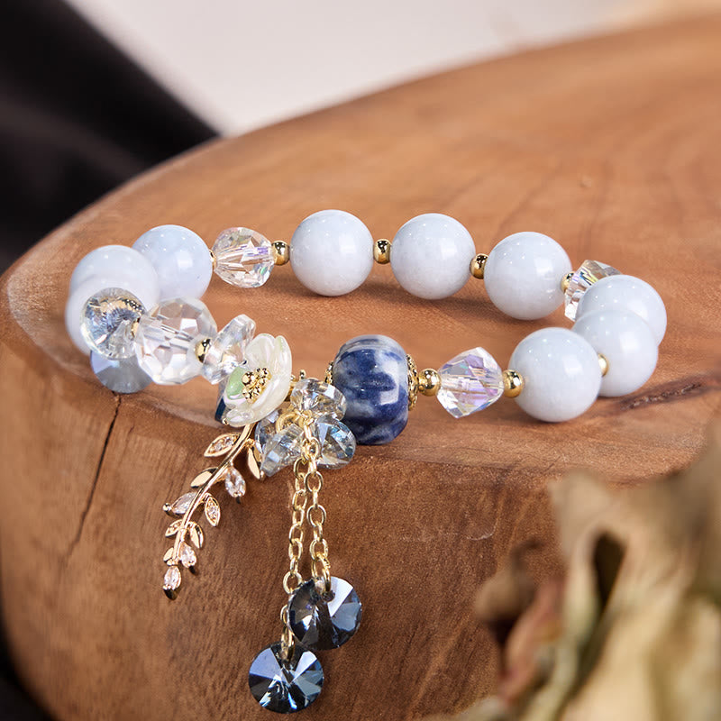 Buddha Stones Blue Crystal Amethyst Sun Stone Green Aventurine Healing Bracelet - image 11