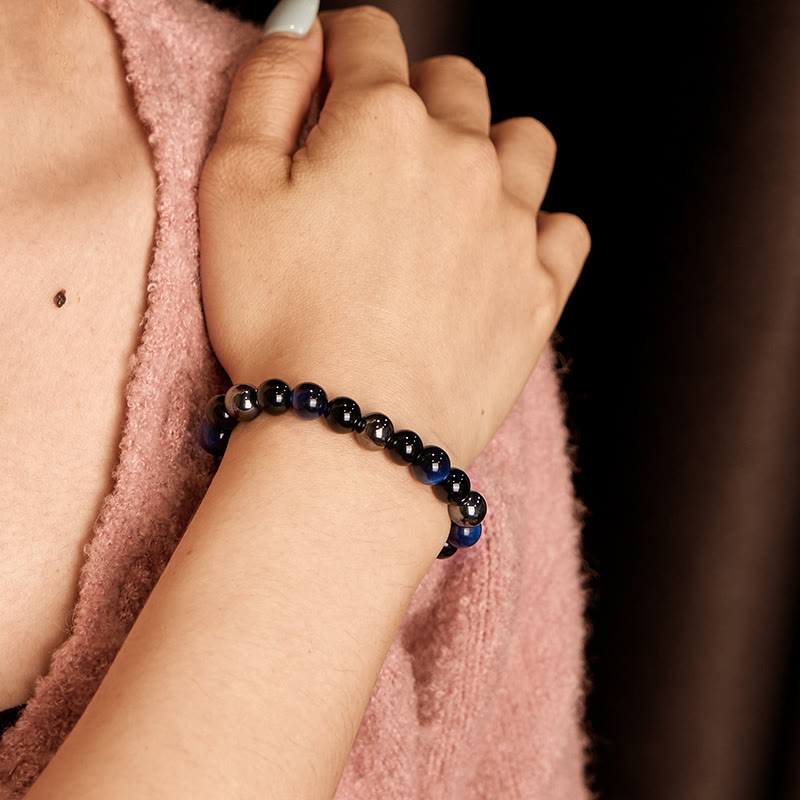 Buddha Stones Natural Tiger's Eye Obsidian Hematite Positive Powerful Bracelet - image 26