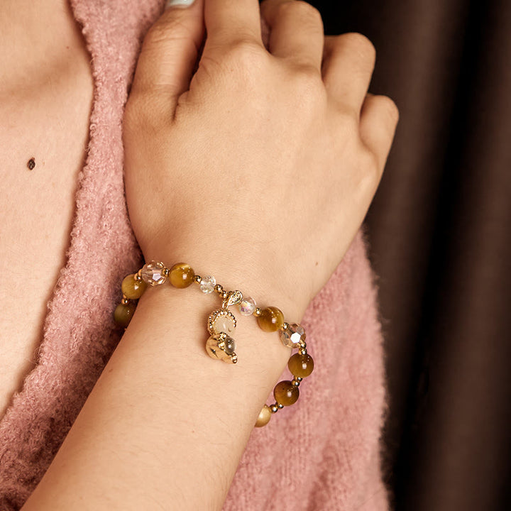 Buddha Stones Yellow Tiger Eye Meditation Buddha Protection Bracelet - image 1