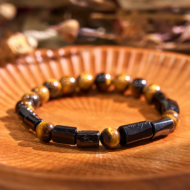 Buddha Stones Natural Black Tourmaline Tiger Eye Positive Bracelet - image 3