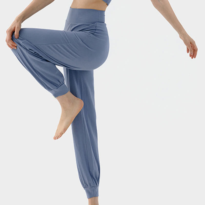 Buddha Stones Casual Plain High Waist Quick Drying Women's Leica Pants - image 13