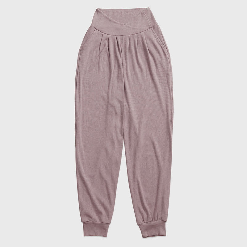 Buddha Stones Casual Plain Threaded Slit Hem Women's Spandex Pants With Pockets - image 1