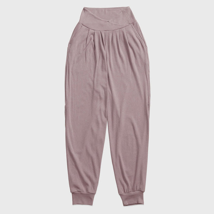 Buddha Stones Casual Plain Threaded Slit Hem Women's Spandex Pants With Pockets - image 1