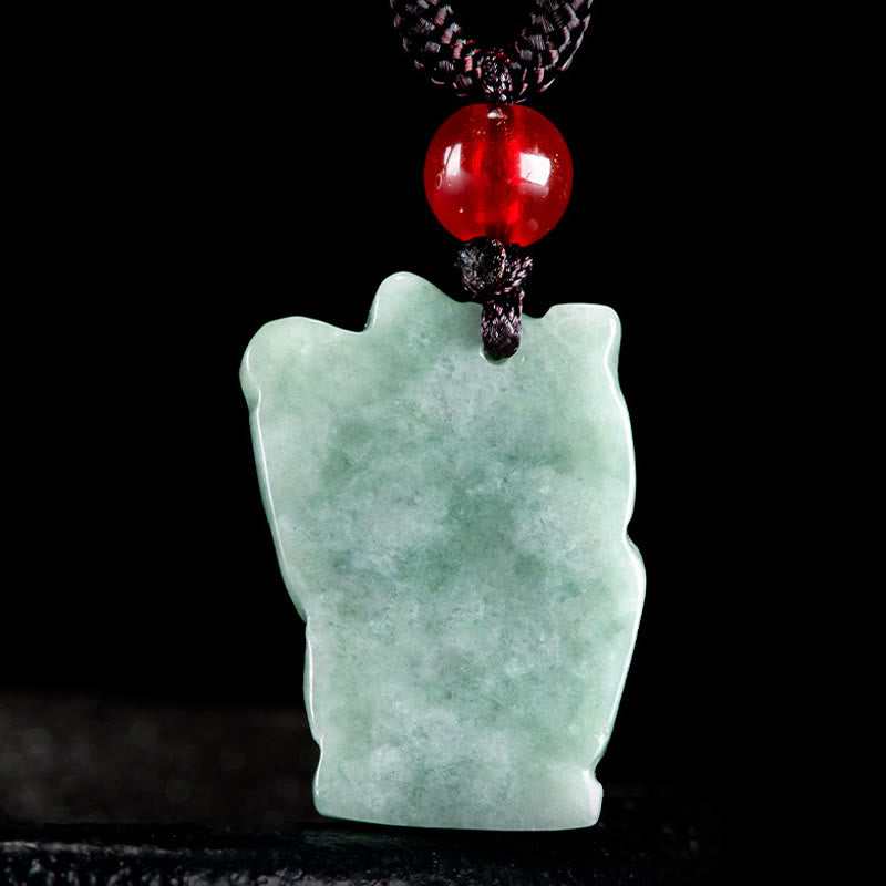 Buddha Stones Lucky Cat Jade Abundance Necklace Pendant - image 3