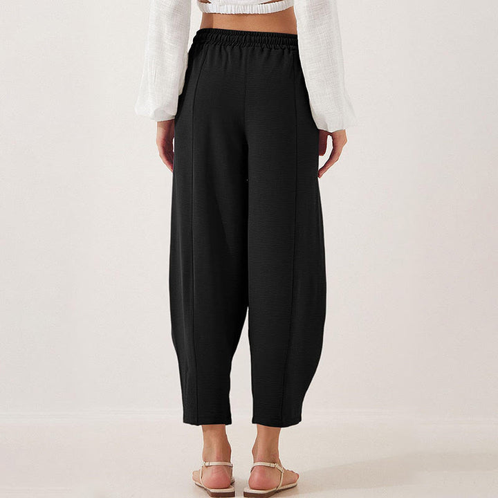 Buddha Stones Casual Plain Loose Drawstring Women's Polyester 7/8 Length Pants  With Pockets - image 12