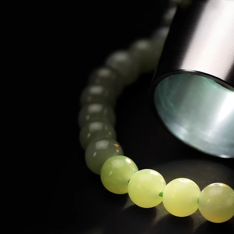 Buddha Stones Natural Hetian Jade Agate Rabbit Copper Coin Luck Bracelet - image 8