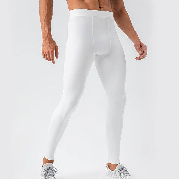 Buddha Stones Plain High Waist Elastic Breathable Sports Men's Leggings Pants - White - US/UK/AU44，EU54 (2XL) - image 7