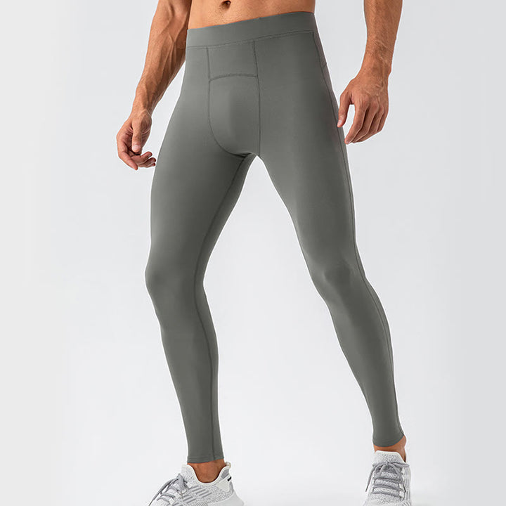 Buddha Stones High Waist Elastic Quick Dry Breathable Gym Sports Men's Leggings Pants - Gray - US/UK/AU44，EU54 (2XL) - image 0