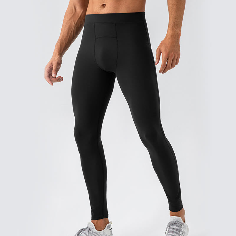 Buddha Stones High Waist Elastic Quick Dry Breathable Gym Sports Men's Leggings Pants - Black - US/UK/AU44，EU54 (2XL) - image 16
