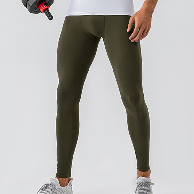 Buddha Stones Plain High Waist Elastic Breathable Sports Men's Leggings Pants - image 33