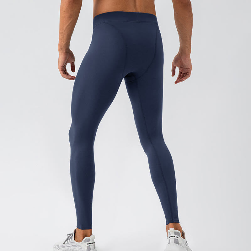 Buddha Stones Plain High Waist Elastic Breathable Sports Men's Leggings Pants - image 30