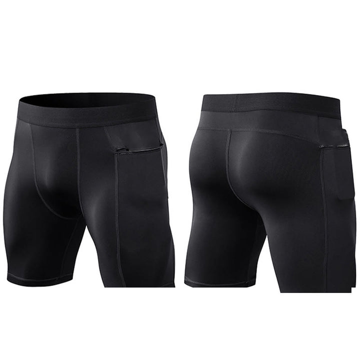 Buddha Stones Men's Tight Stretch High Elasticity Quick Dry Sports Shorts With Zipper Pockets - image 21