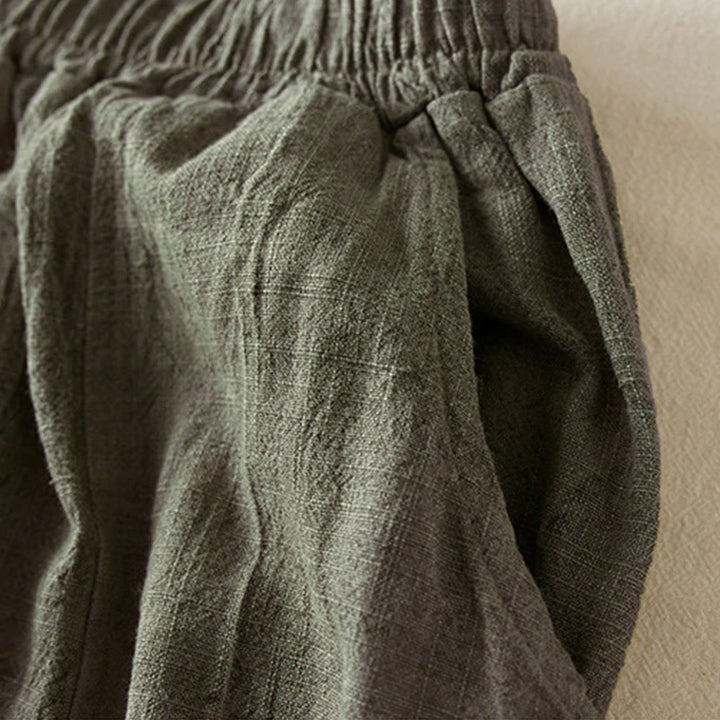 Buddha Stones Casual Loose Straight Leg 7-8 Length Cropped Pants Women's Harem Pants With Pockets - image 15
