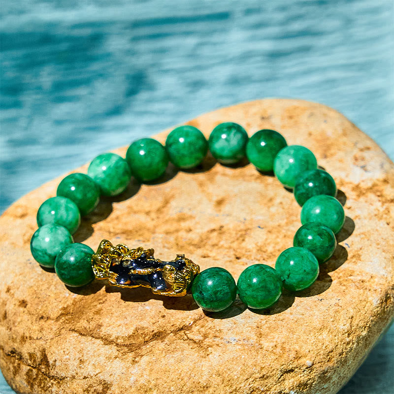 Buddha Stones FengShui PiXiu Jade Protection Bracelet - 14mm*13 - image 0