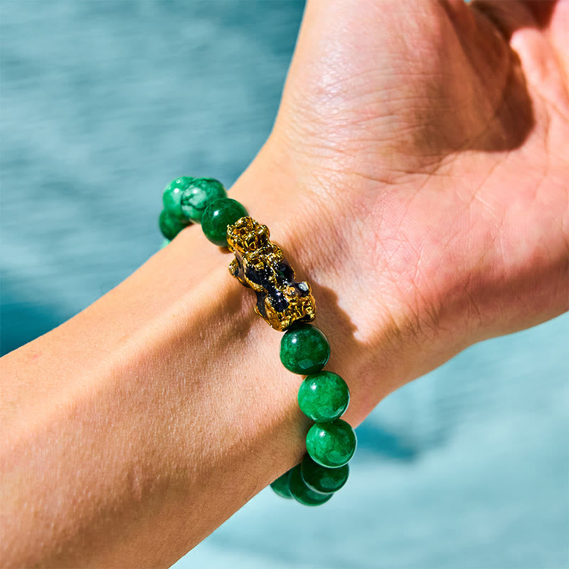 Buddha Stones FengShui PiXiu Jade Protection Bracelet - image 1