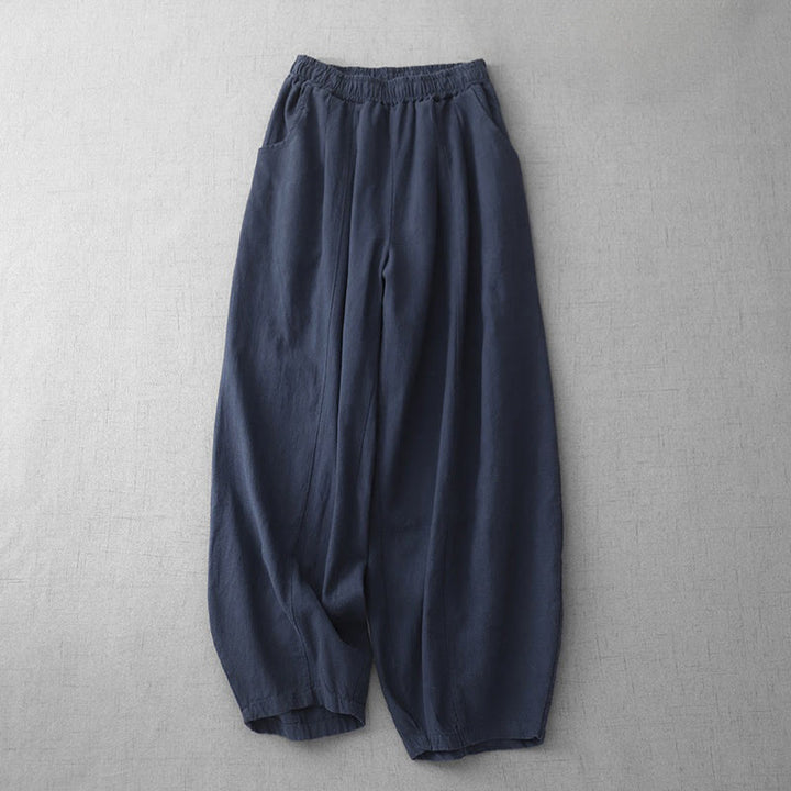 Buddha Stones Casual Plain 7-8 Length Women's Harem Pants With Pockets - Navy - US8-10，UK/AU12-14，EU40-42 (2XL) - image 18